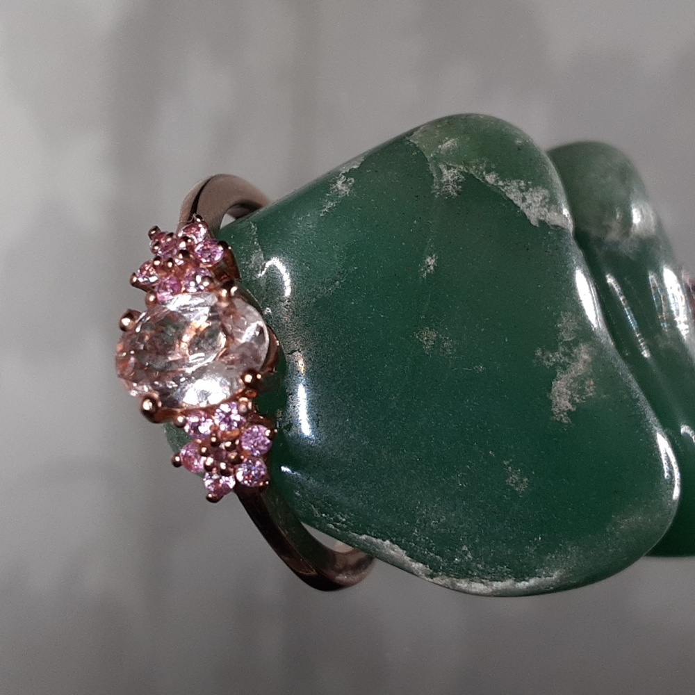 925 Morganite And Pink Sapphire Ring.